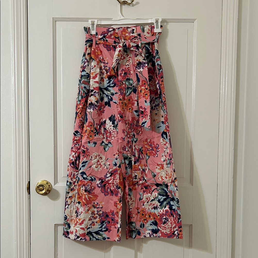 Zara high waisted wide leg cropped pants